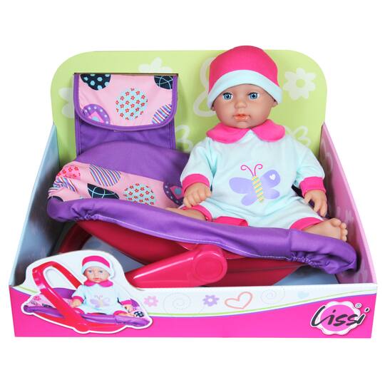Lissi Dolls 11" Baby Doll In Car Seat With Bag
